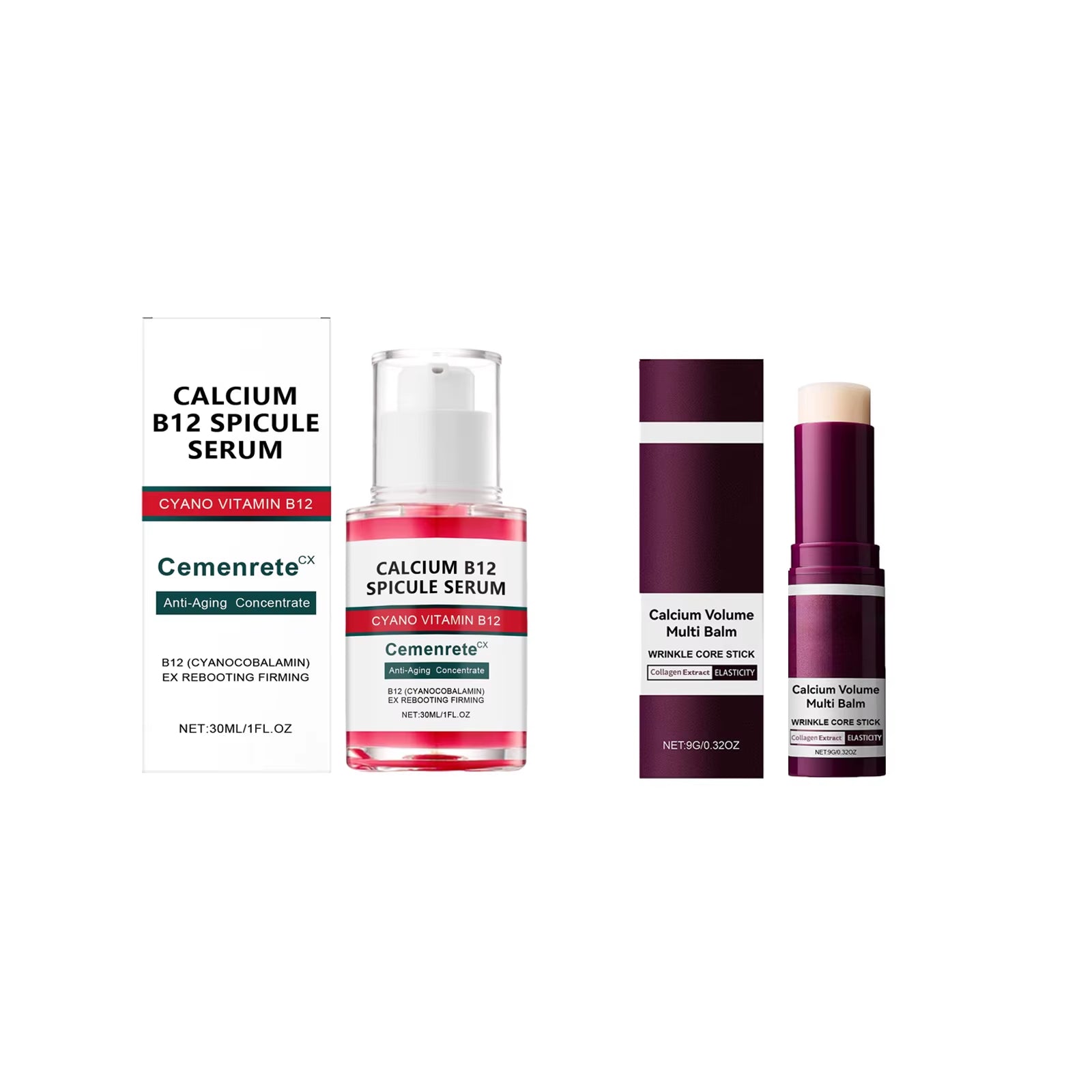 Revitalize Your Skin with the Calcium Skincare Set: Anti-Aging Serum, Eye Patches, and Multi Balm for Youthful Glow and Reduced Dark Circles