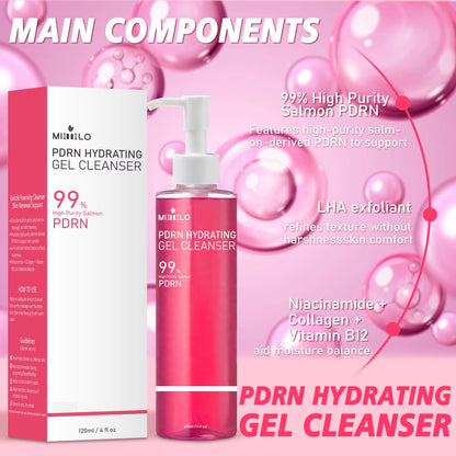 Experience Radiant Skin with DNA PDRN Salmon Pink Foam Cleansing Gel - Deep Cleansing, Oil Control, and Blackhead Removal