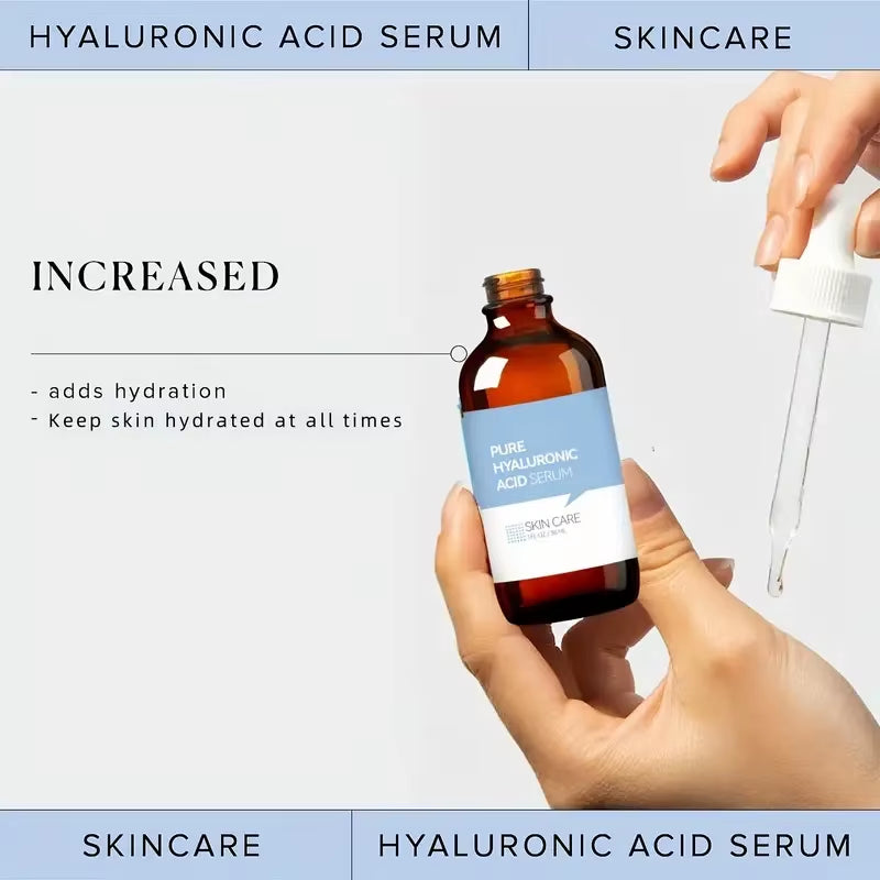 Revitalize Your Skin with 2 PCS Pure Hyaluronic Acid Essence Liquid - Intense Moisturizing Power for Enhanced Elasticity - 1 Ounce