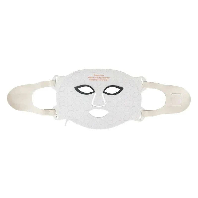Home Use Therapy Face Device white silicone light therapy face mask with ear loops and geometric pattern