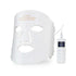 White soft silicone Home Use Therapy Face Device with geometric pattern and connected remote control with digital display and buttons