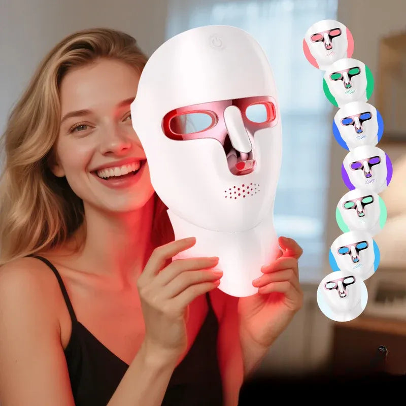 Rechargeable 7-Color LED Face Facial Mask