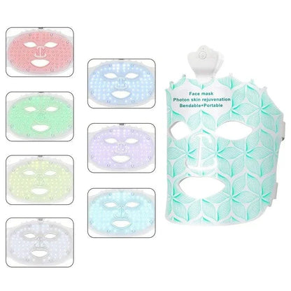 LED Photon Beauty Infrared Mask with flexible silicone construction and multiple LED light color options for skin therapy