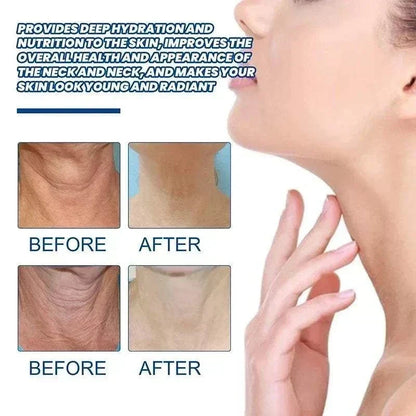 Neck Lines Protein Cream graphic showing a woman&