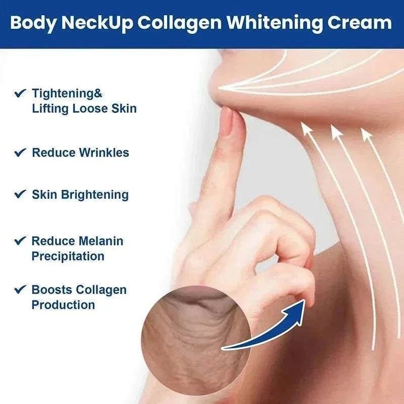 Neck Lines Protein Cream graphic showing a woman&