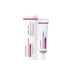 Neck Lines Protein Cream in a white tube and matching box with magenta stripes and collagen skincare labeling