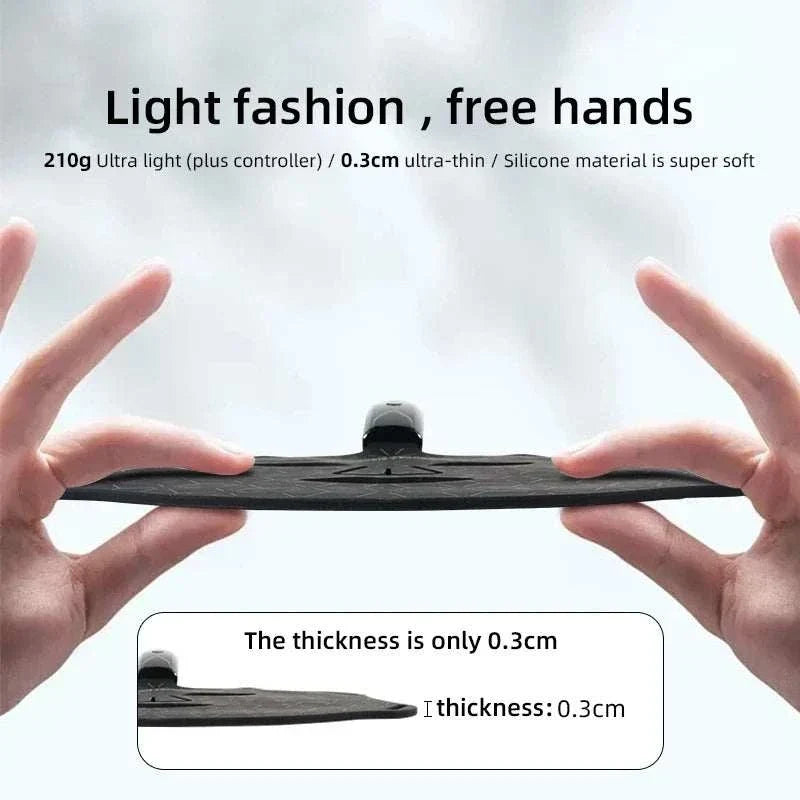 Silica Handheld Mask thin black flexible silicone design held between hands showing 0.3cm ultra-thin thickness